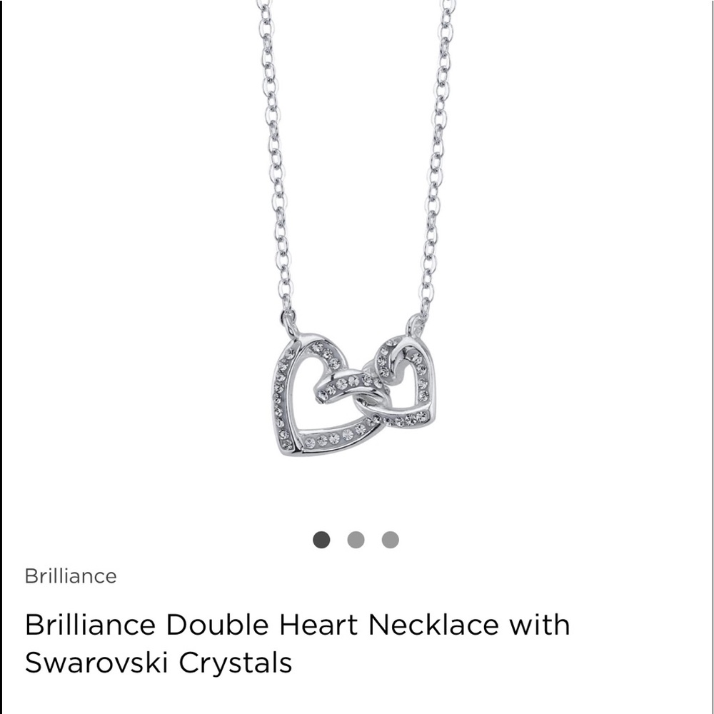 Double Heart Necklace Swarovski Zirconia